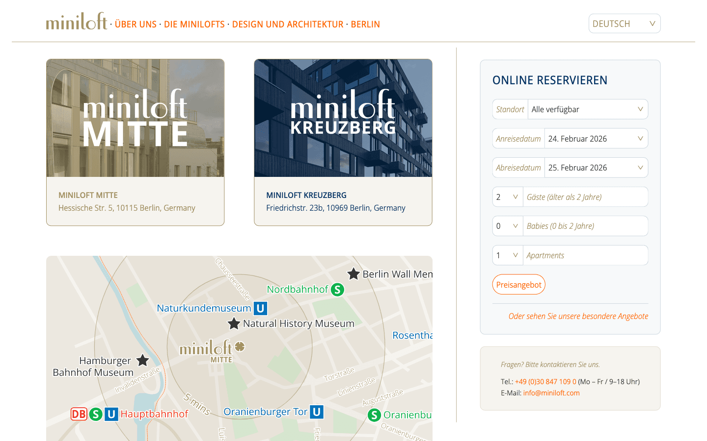 Desktop view: Miniloft Apartment Hotel