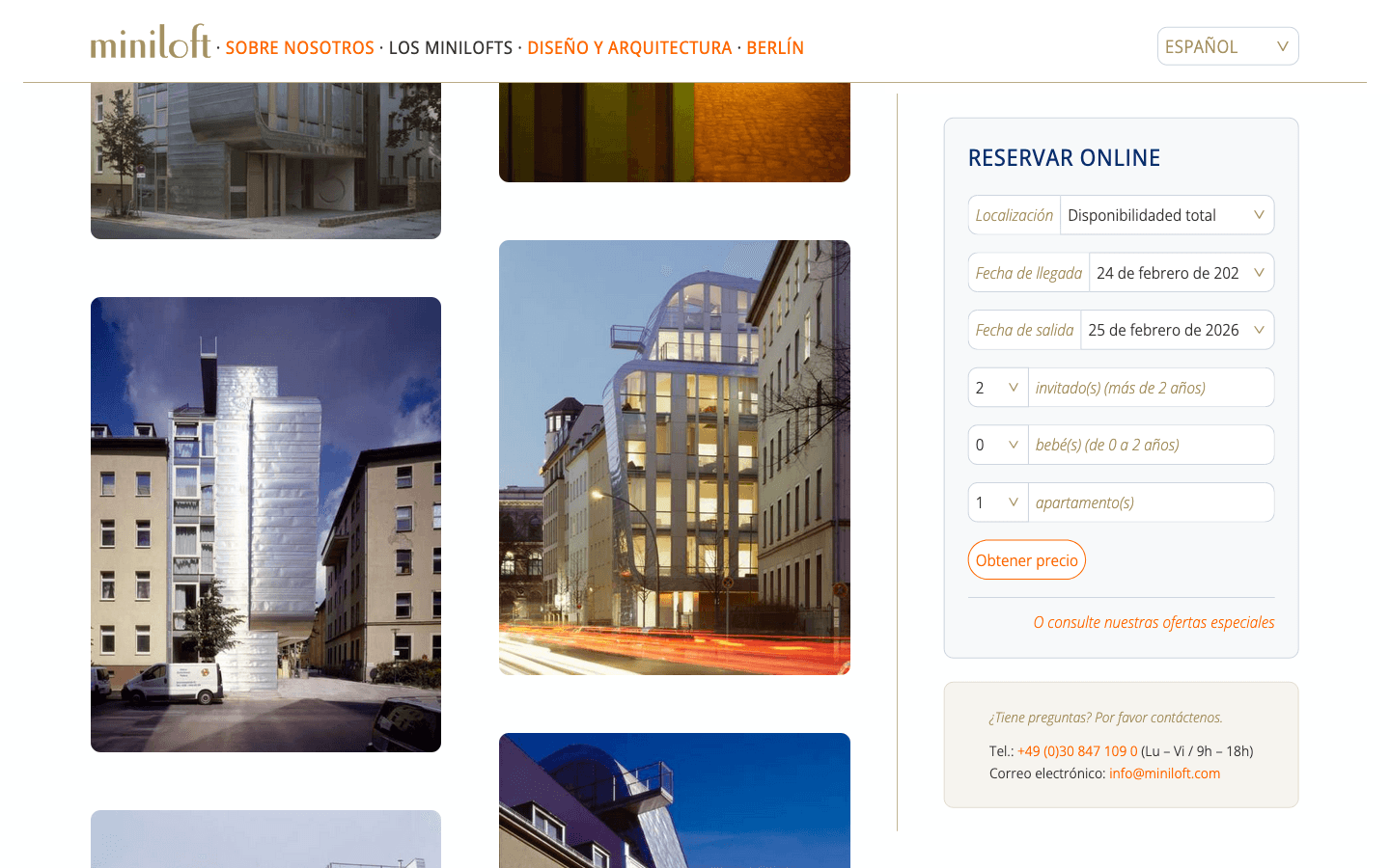 Desktop view: Miniloft Apartment Hotel